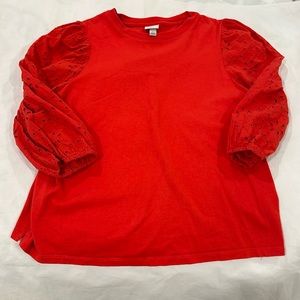 A New Day Womens 3/4 Sleeve Shirt Size Large Red